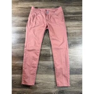 Wax Jean Butt I Love You Pink Skinny Pants High‎ Rise Triple Button Dusty Rose